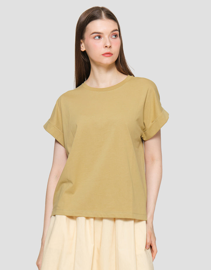 Suko Round Collar Cap Sleeve Women's Short Sleeve T-Shirt