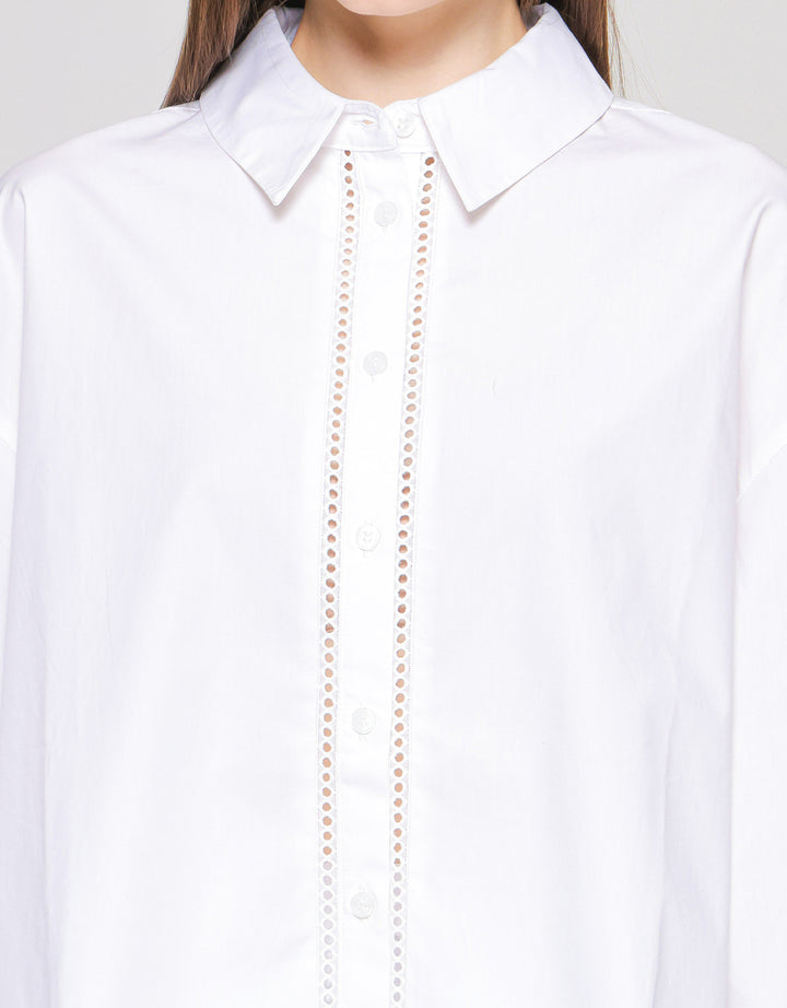 Suko Eyelet Kemeja  Lengan Panjang Wanita