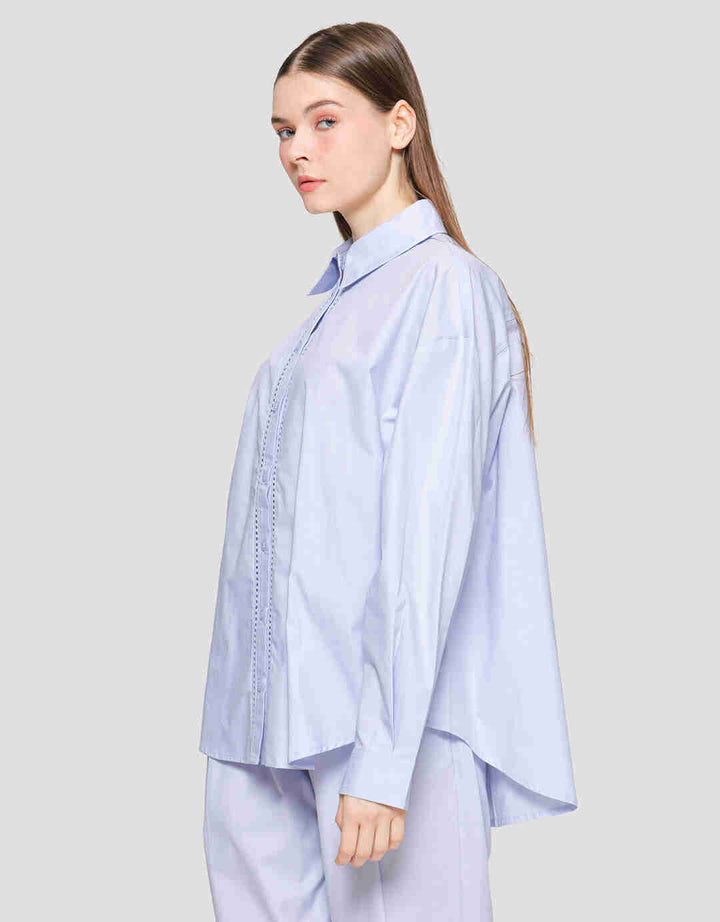 Suko Eyelet Kemeja  Lengan Panjang Wanita