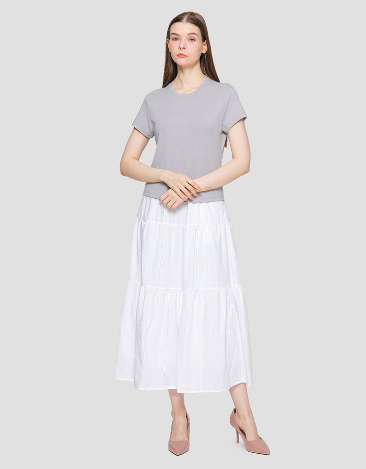 Suko Crop Round Kaos Casual Wanita