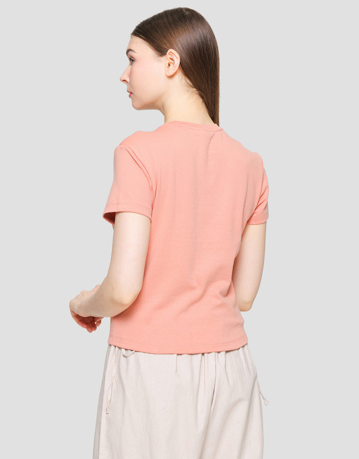 Suko Crop Round Kaos Casual Wanita