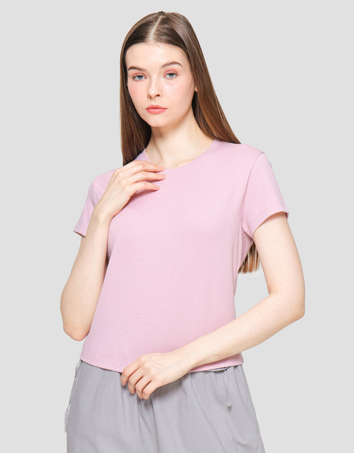 Suko Crop Round Kaos Casual Wanita