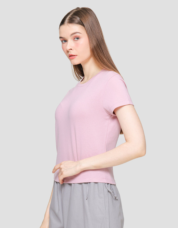 Suko Crop Round Kaos Casual Wanita