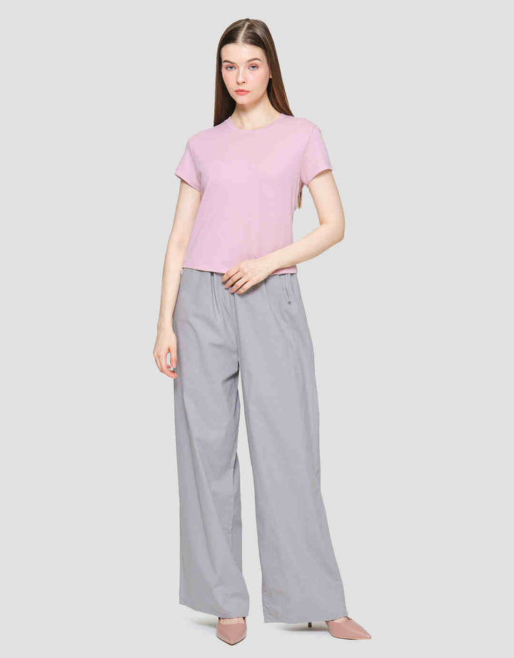 Suko Crop Round Kaos Casual Wanita