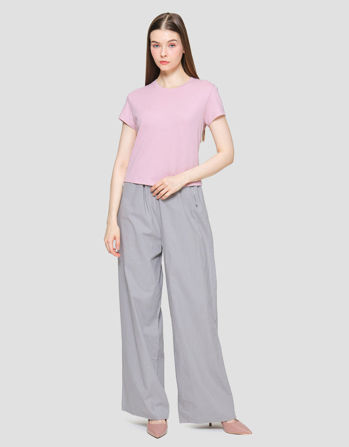 Suko Crop Round Kaos Casual Wanita