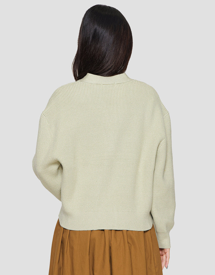 Suko Corn Pattern Outerwear Lengan Panjang Cardigan Wanita