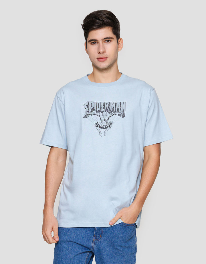 Marvel Spiderman Comic Backprint Kaos Lengan Pendek Pria 121785249