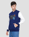 Disney Two Tone Stitch Jaket Varsity Pria