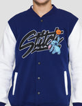 Disney Two Tone Stitch Jaket Varsity Pria