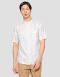Suko Motif Mandarin Collar Printed Kerah Tegak Kemeja Pria