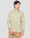 Suko Kerah Mandarin Collar Printed Kemeja Lengan Panjang Pria