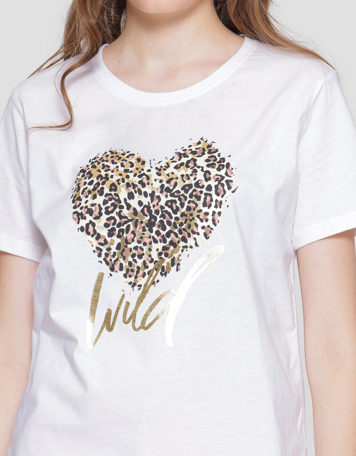 Connexion Leopard Wild Kaos Lengan Pendek Wanita