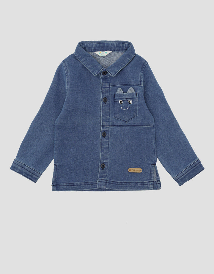 Little M Boys Long Sleeve Pocket Shirt