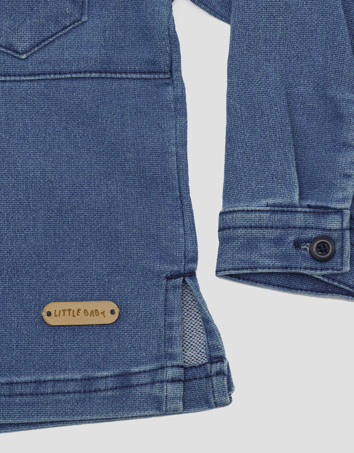 Little M Boys Long Sleeve Pocket Shirt