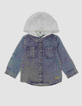 Little M Hoodie Denim Kemeja Anak Laki-laki