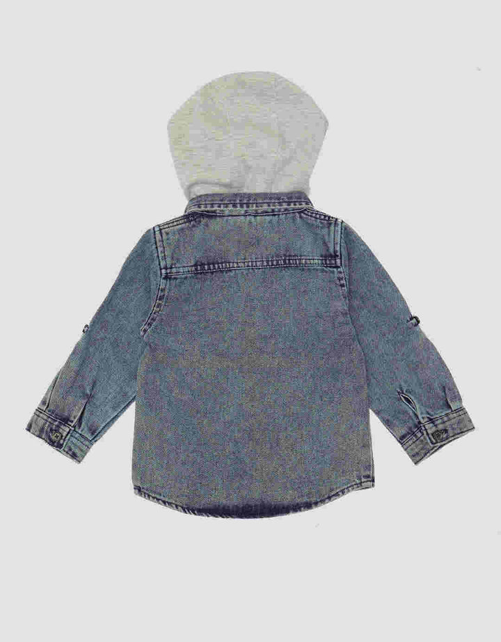 Little M Hoodie Denim Kemeja Anak Laki-laki