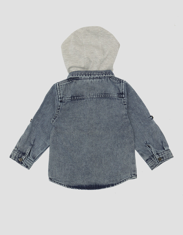 Little M Hoodie Denim Boys Shirt