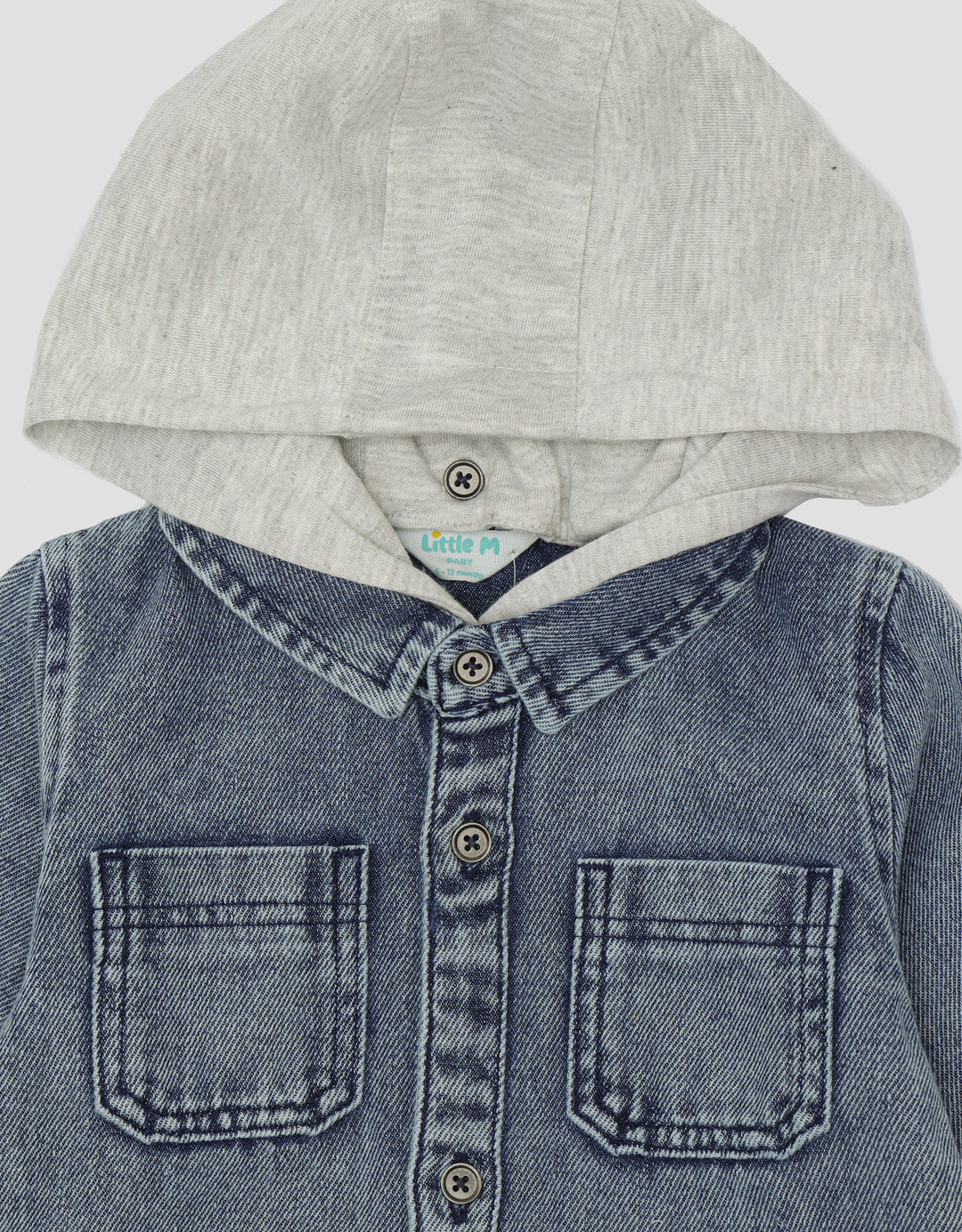 Little M Hoodie Denim Kemeja Anak Laki-laki
