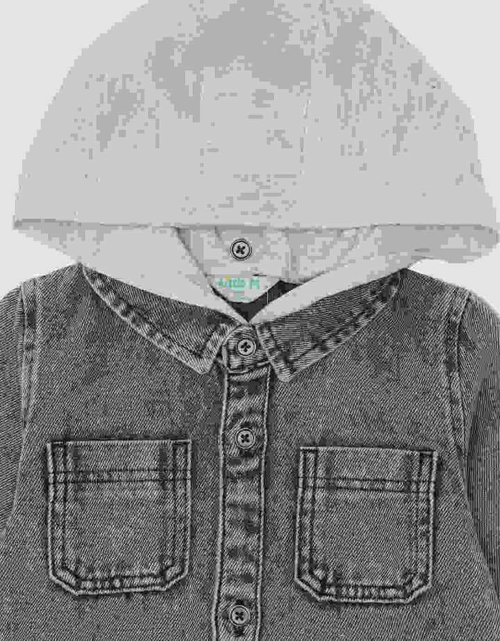 Little M Hoodie Denim Kemeja Anak Laki-laki