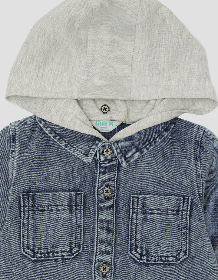 Little M Hoodie Denim Boys Shirt