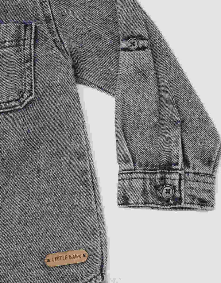 Little M Hoodie Denim Kemeja Anak Laki-laki