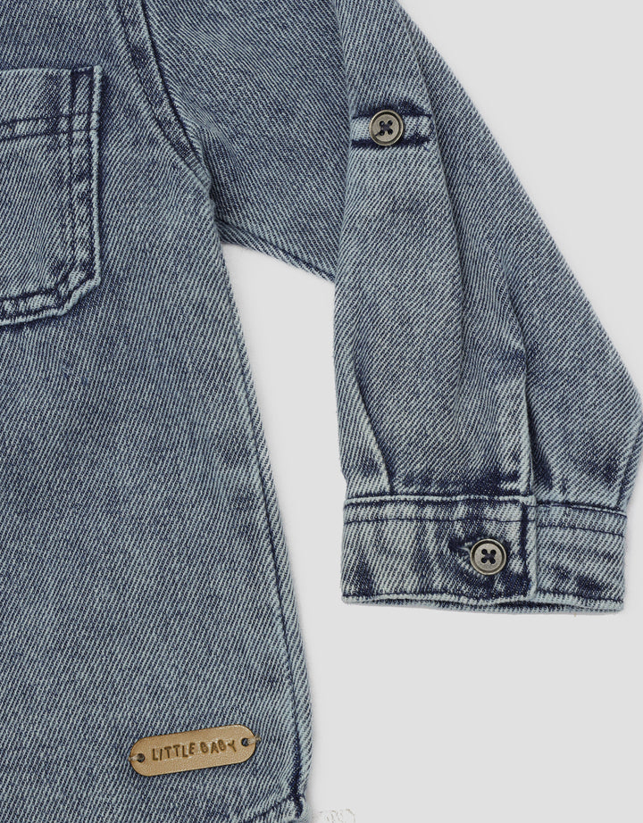 Little M Hoodie Denim Boys Shirt