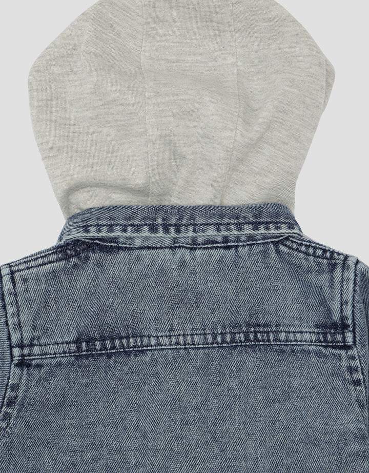 Little M Hoodie Denim Boys Shirt