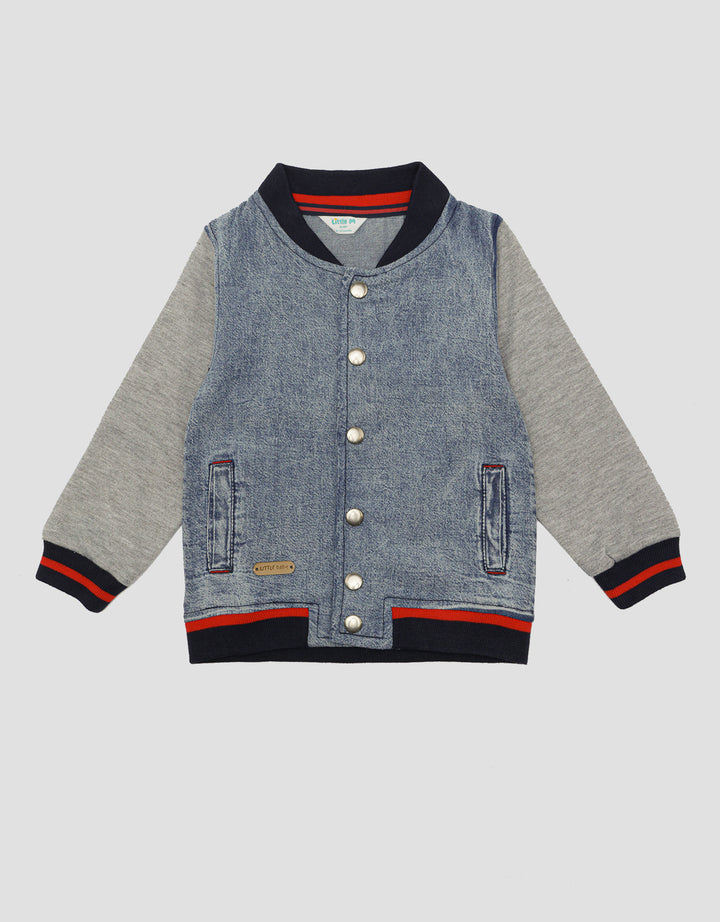 Little M Denim Baseball Combi Boys Jacket