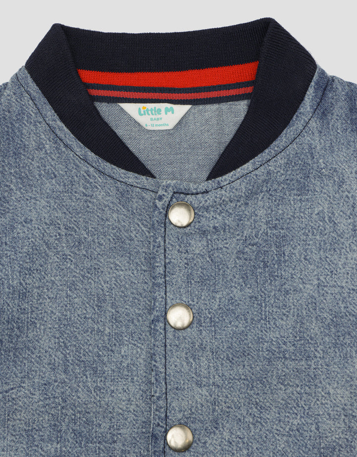 Little M Denim Baseball Combi Boys Jacket