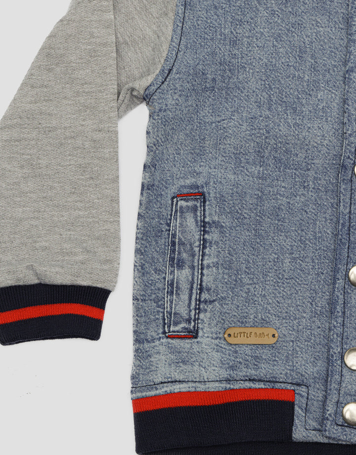Little M Denim Baseball Combi Boys Jacket