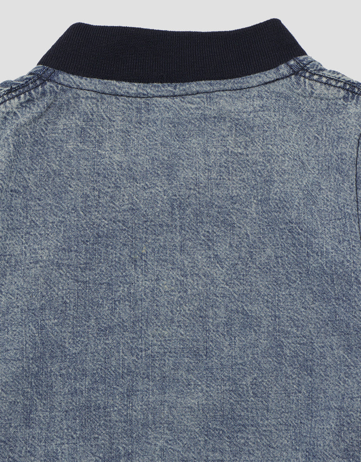 Little M Denim Baseball Combi Boys Jacket