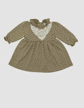 Little M Terry Aop With Lace Midi Dress Baby Girl