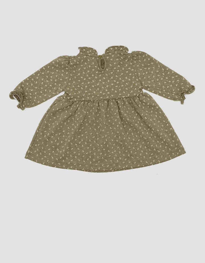 Little M Terry Aop With Lace Midi Dress Baby Girl