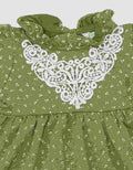 Little M Terry Aop With Lace Midi Dress Baby Girl
