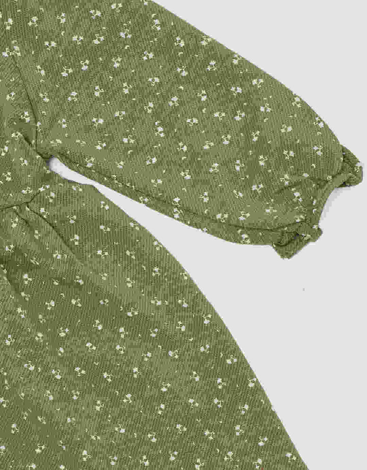 Little M Terry Aop With Lace Midi Dress Baby Girl