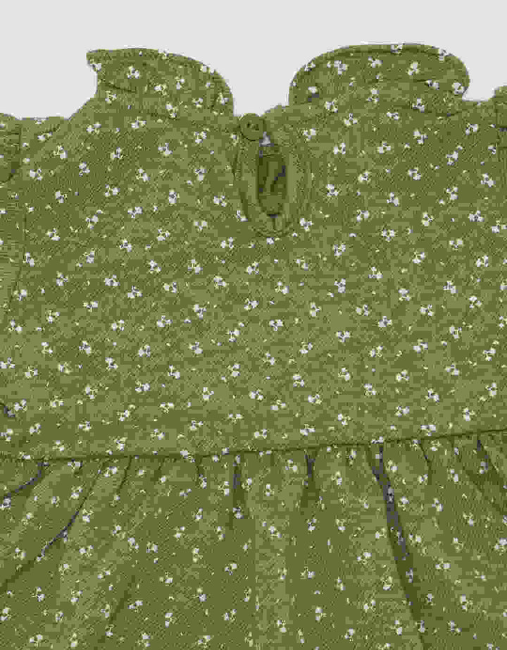 Little M Terry Aop With Lace Midi Dress Baby Girl