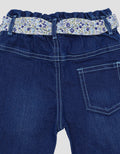 Pipiniko Wove Ribbon Girls Denim Pants