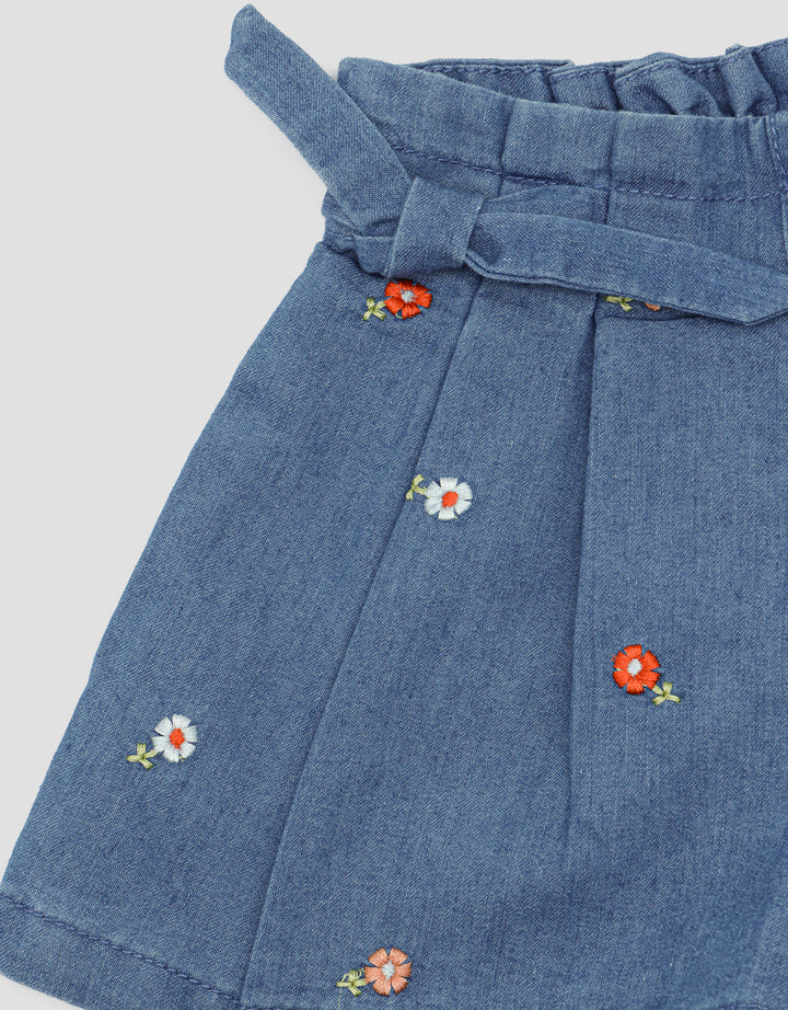 Little M Floral Embro Celana Pendek Anak Perempuan