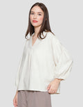 St. Yves Notch Collar Linen Relaxed Blouse for Women