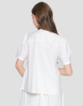 St. Yves Pearl Button Detailed Cotton 3/4 Women's Blouse