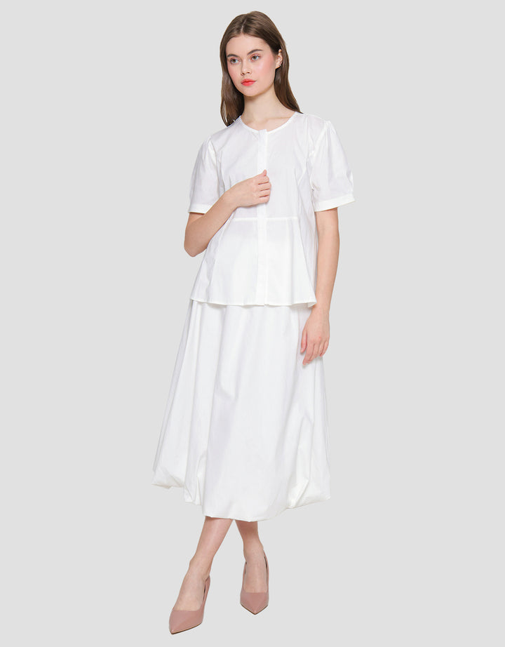 St. Yves Pearl Button Detailed Cotton 3/4 Women's Blouse