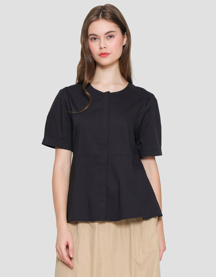 St. Yves Pearl Button Detailed Cotton 3/4 Women's Blouse