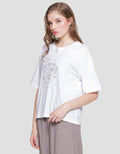 St. Yves Printed Boxy Enzymed Kaos Lengan Pendek Wanita