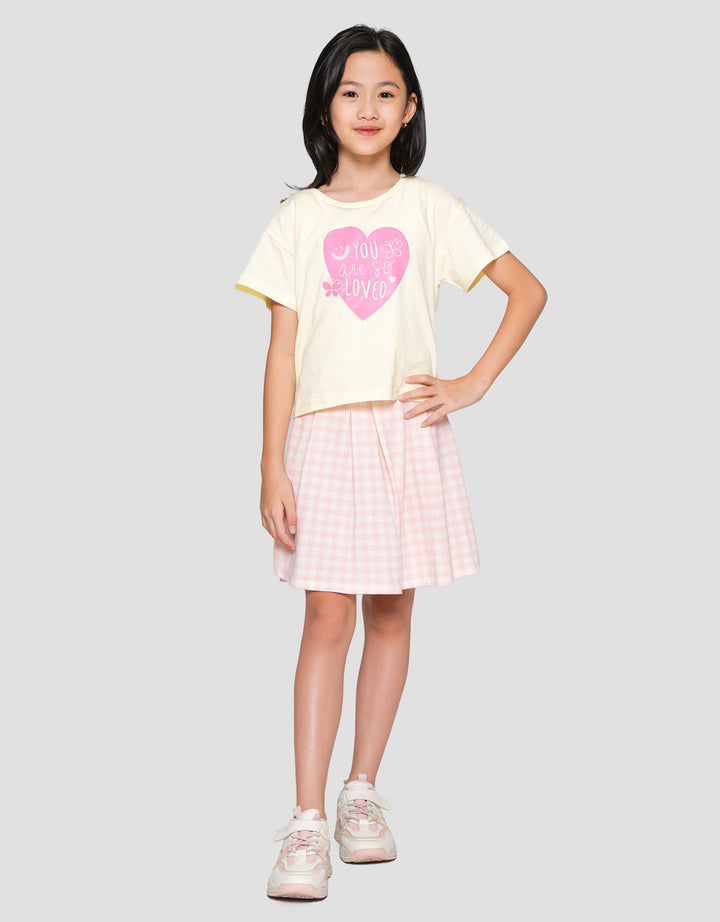 Little M You Are So Loved 2 Kupu Kaos Lengan Pendek Anak Perempuan