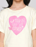 Little M You Are So Loved 2 Kupu Kaos Lengan Pendek Anak Perempuan