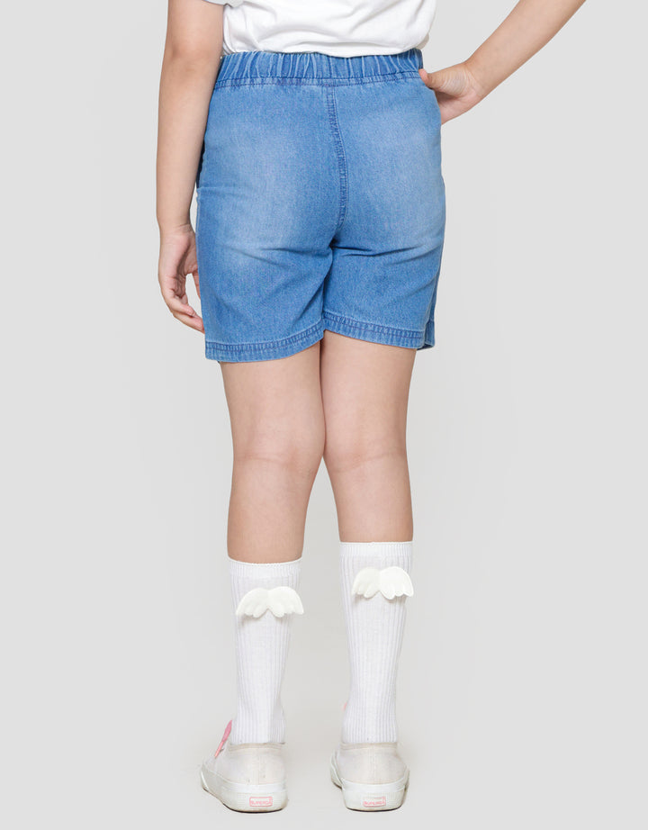 Little M Denim Basic Kantong Skort Anak Perempuan