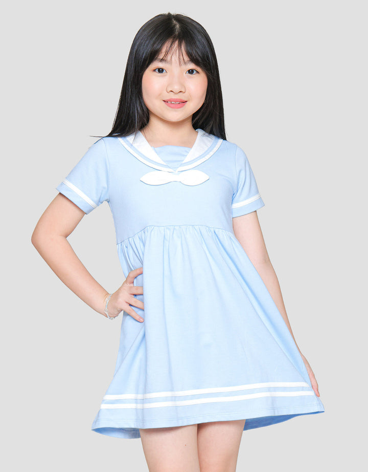 Little M Sailor Collar Midi Dress for Girls