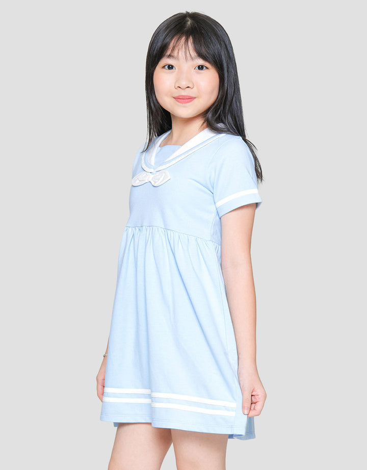 Little M Sailor Collar Midi Dress for Girls