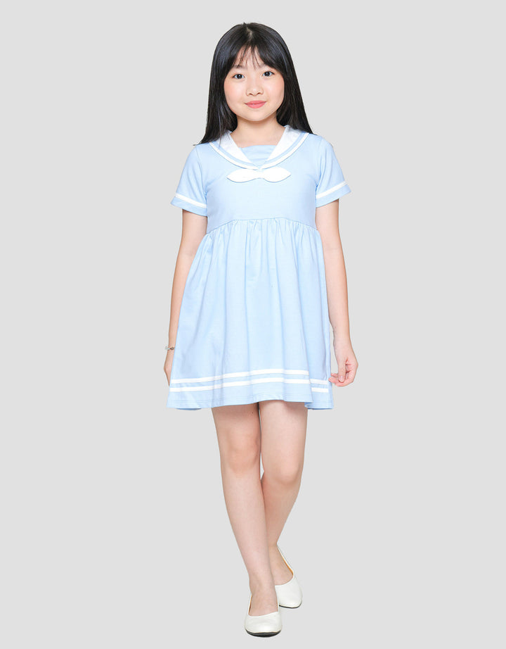 Little M Sailor Collar Midi Dress for Girls