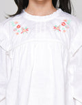Little M Dobby Kerah Ruffle Bordir Blouse Anak Perempuan